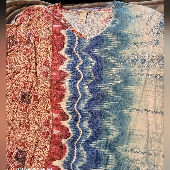 CATHERINE'S SPARKLING RHINESTONE WOMEN'S MULTI-COLOR SHIRT 3X - Picture 4 of 4